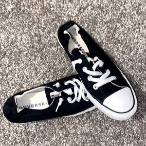 Black and white slip on converse